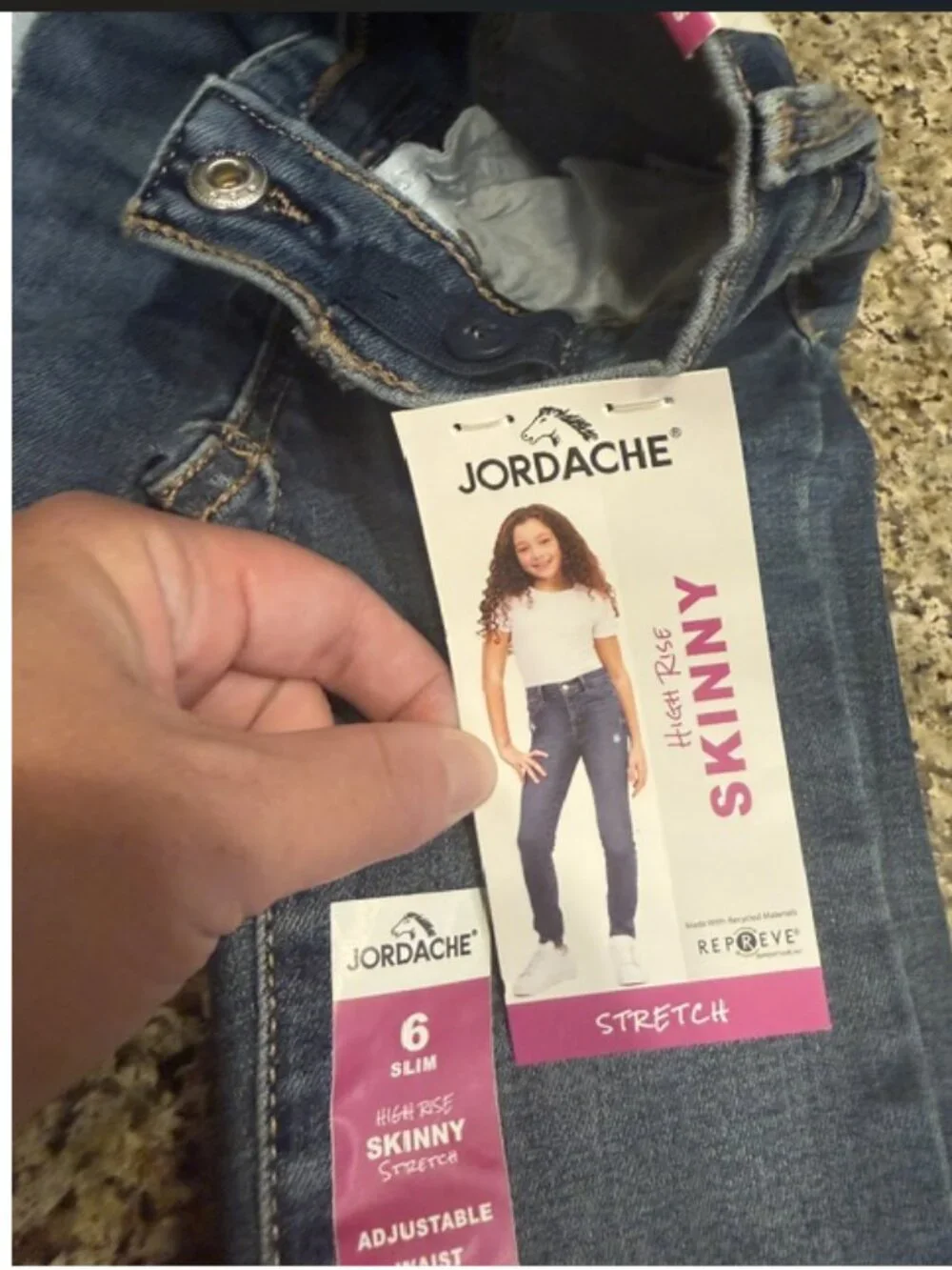 Jordache Girls High Rise Skinny jeans adjustable waist nwt